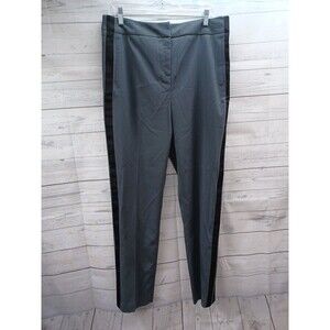 Hal Rubenstein Womens 14 Stretch Slacks Pants Straight Blue Stripe